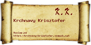 Krchnavy Krisztofer névjegykártya